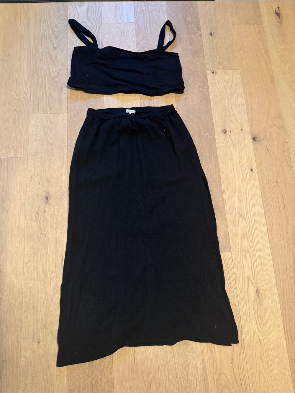 NEW Reformation Black Maxi Skirt + top with Elastic Waist